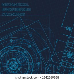Blueprint. Technical cyberspace, backgrounds. Machine-building industry