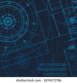 Blueprint. Technical cyberspace, backgrounds. Machine-building industry