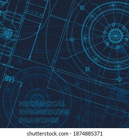 Blueprint. Technical cyberspace, backgrounds. Machine-building industry