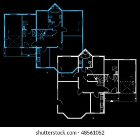 blueprint in two color
