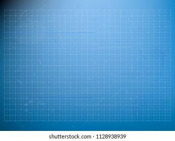 blueprint - vector background with grids, scratches and blots for industrial drawings, outline and concept designs in architecture, industry or business