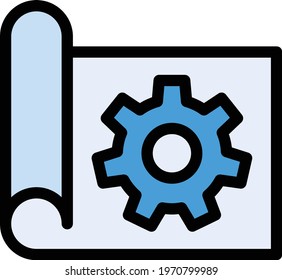 blueprint vector colour line  icon
