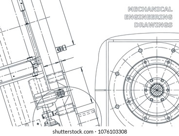 Blueprint. Vector drawing. Mechanical instrument making