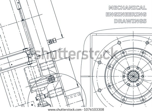 Blueprint.\
Vector drawing. Mechanical instrument\
making