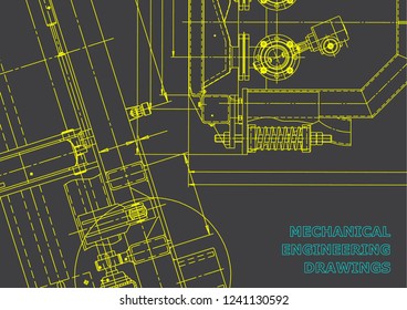 Blueprint. Vector engineering drawings. Mechanical instrument making. Technical abstract background. Gray
