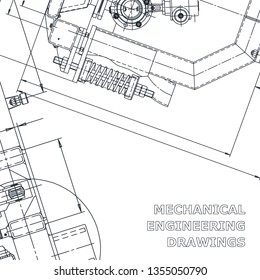 Blueprint. Vector engineering drawings. Mechanical instrument making. Technical background. Corporate Identity