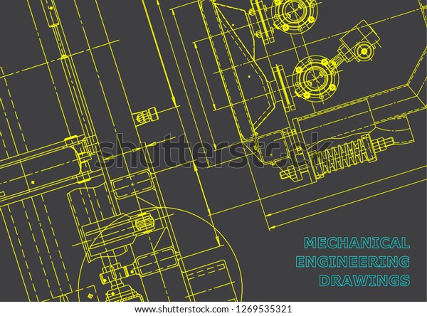 Blueprint. Vector\
engineering drawings. Mechanical instrument making. Technical\
abstract backgrounds.\
Gray