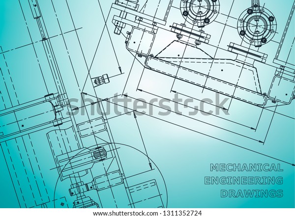 Blueprint. Vector engineering drawings. Mechanical\
instrument making. Technical abstract backgrounds. Technical. Light\
blue