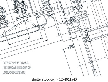 Blueprint. Vector engineering illustration. Computer aided design system