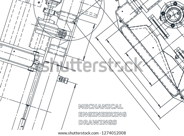 Blueprint. Vector engineering illustration.\
Computer aided design systems. Instrument-making drawings.\
Mechanical engineering\
drawing