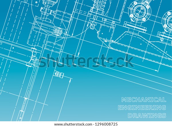 Blueprint. Vector engineering\
illustration. Computer aided design systems. Blue and\
white