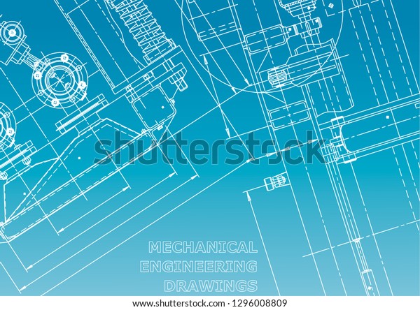 Blueprint.\
Vector engineering illustration. Computer aided design systems.\
Instrument-making drawing. Blue and\
white
