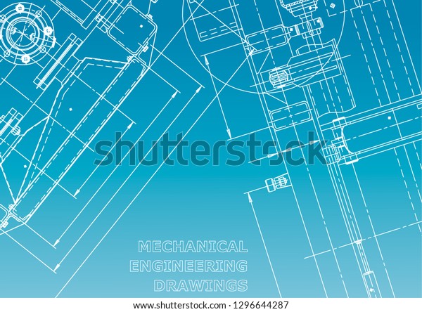 Blueprint. Vector engineering illustration.\
Computer aided design systems. Instrument-making drawings.\
Mechanical drawing. Blue and\
white