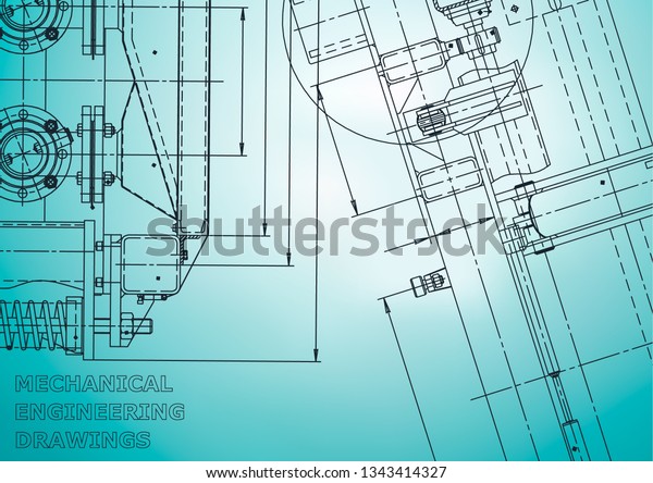 Blueprint. Vector\
engineering illustration. Computer aided design systems.\
Instrument-making drawings. Mechanical engineering drawing.\
Technical illustration. Light\
blue