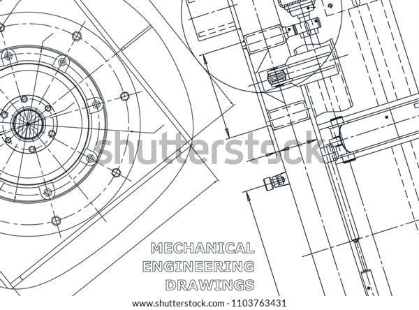 Blueprint. Vector\
engineering illustration. Cover, flyer, banner, background.\
Instrument-making drawings. Mechanical engineering drawing.\
Technical illustrations,\
background