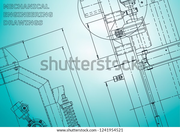 Blueprint. Vector engineering illustration. Cover,
flyer, banner, background. Instrument-making drawings. Mechanical
engineering drawing. Technical illustrations, backgrounds. Scheme,
plan. Li