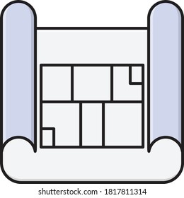 icono de color plano vectorial blueprint 