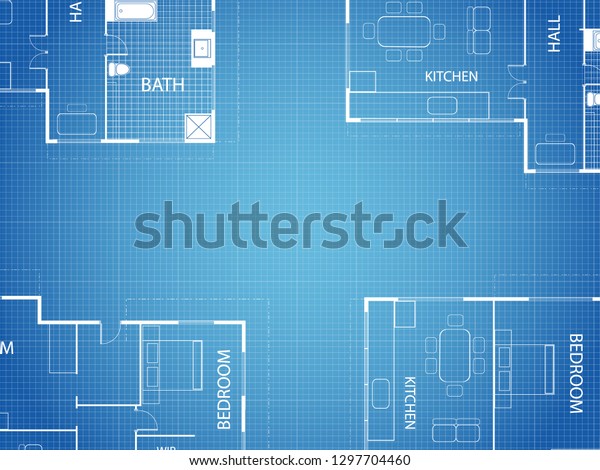 Blueprint Vector Floor Plan Apartment Professional Royalty