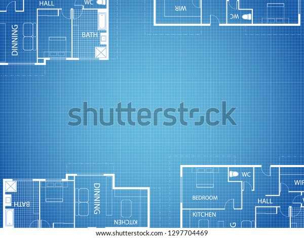 Blueprint Vector Floor Plan Apartment Professional Stock