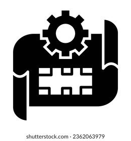 Icono De Glifo Vector De Blueprint Para Uso Personal Y Comercial.
