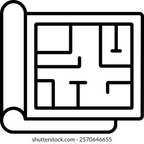 Blueprint vector icon. Can be used for printing, mobile and web applications.