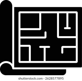 Blueprint, Vektorsymbol. Kann für Druck-, Mobil- und Web-Anwendungen verwendet werden.