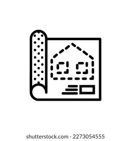 Blueprint Vector Icon, Outline style, isolated on white Background.