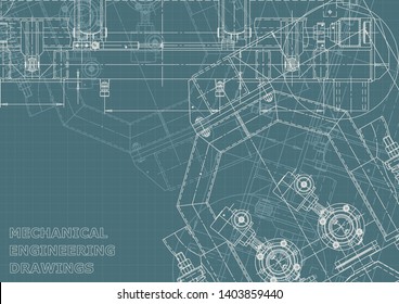 Blueprint. Vector illustration. Computer aided design system. Corporate Identity