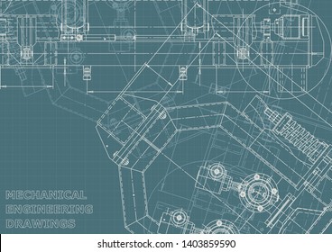 Blueprint. Vector illustration. Computer aided design system. Corporate Identity