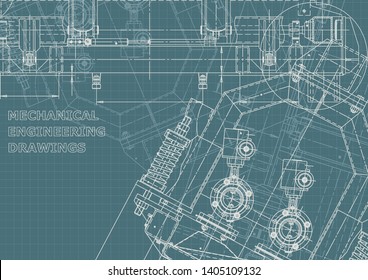 Blueprint. Vector illustration. Computer aided design system. Corporate Identity