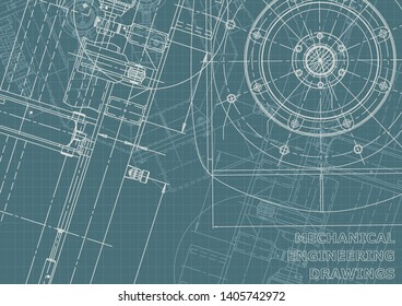 Blueprint. Vector illustration. Computer aided design system. Corporate Identity