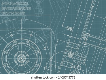 Blueprint. Vector illustration. Computer aided design system. Corporate Identity