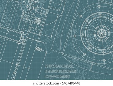 Blueprint. Vector illustration. Computer aided design system. Corporate Identity