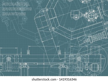Blueprint. Vector illustration. Computer aided design system