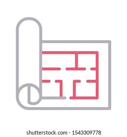 blueprint vector line color icon 