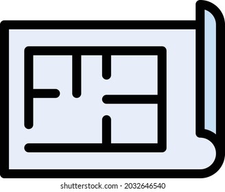 blueprint vector line colour icon