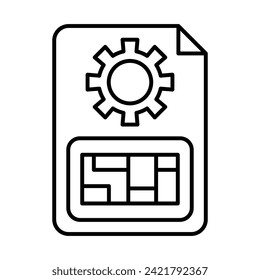 Blueprint Vector Line icon Design