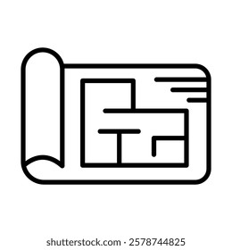 Blueprint Vector Line Icon Design