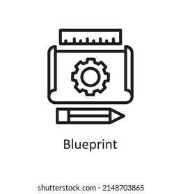 Blueprint vector Outline Icon Design illustration. Creative Process Symbol on White background EPS 10 File