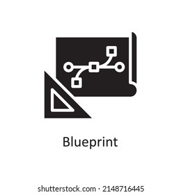 Blueprint vector Solid Icon Design illustration. Creative Process Symbol on White background EPS 10 File