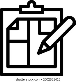 blueprint with white background.blueprint is a symbol of constrution.thin line icon.