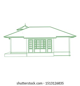 Blueprint or Wire-frame style. modern architecture exterior. architecture abstract. 