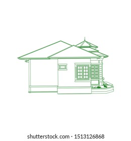Blueprint or Wire-frame style. modern architecture exterior. architecture abstract. 