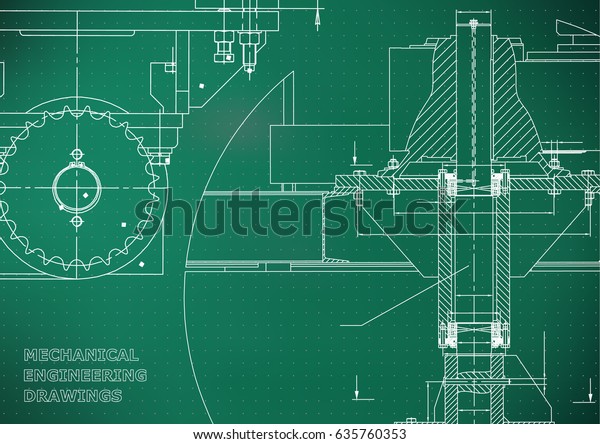 Blueprints.\
Engineering backgrounds. Mechanical engineering drawings. Cover.\
Banner. Technical Design. Light green.\
Points