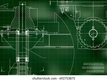 Blueprints Mechanical Engineering Drawings Cover Banner Stock Vector ...