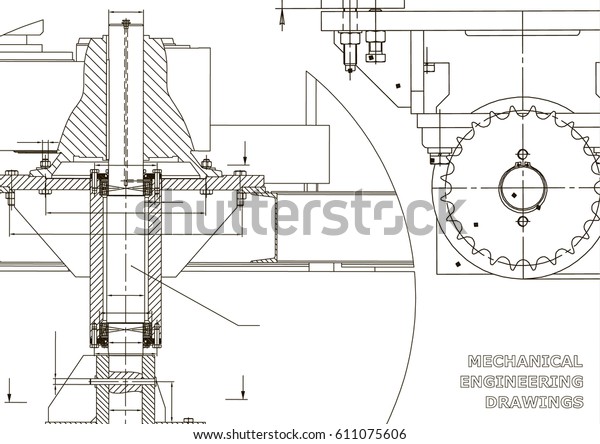 Blueprints. Mechanical engineering drawings. Cover.\
Banner. Technical Design.\
White