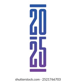 blau-violettes 2025 Logo. Konzept 2025 für Kalender, Agenda, Jahresbericht