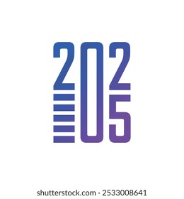 logotipo azul-roxo 2025. conceito condensado 2025. Conceito para 2025 em matéria de calendário, ordem de trabalhos, relatório anual