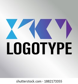 Blue-Purple coloured triangles logo template 