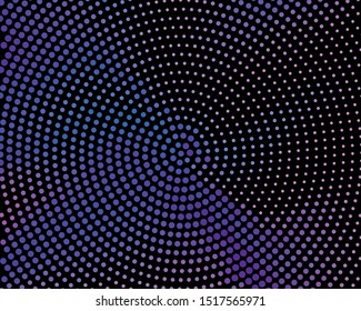Blue-purple dotted panel. Halftone background. Digital gradient. Abstract backdrop with circles, point, dots. Dotted pattern. Futuristic panel Vector illustration